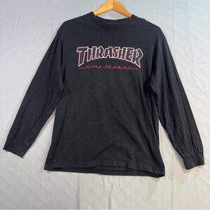 Independent Truck Co Shirt Mens Medium Black Thrasher Time To Grind Long Sleeve